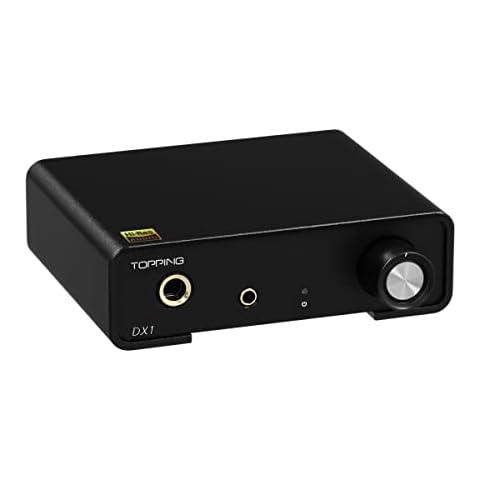 Topping DX1 Mini Stereo DAC Headphone Amplifier AK4493S 384kHz/32bit DSD256 280mW x2 Discrete LNRD HiFi Amp with 2 Gains Home Audio Black Cover