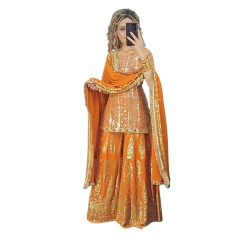 AVIRUDHFABWOMEN'S Georgette Unstitched Wedding Lehenga for Brides...