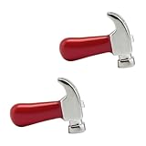 SYAVR Gemelos de Metal con Martillo Plateado electrochapado en Pintura roja para Hombre Gemelos de Camisa Francesa