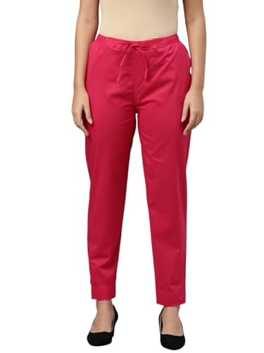 Image of GO COLORS Soft Cotton Pant Full Length for Women| Breathable, Mid Rise