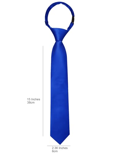 Image of Barry.Wang Boys Ties Pre-Tied Satin Solid Color Kids Tie Pocket Square Set Adjustable Formal Necktie Graduation School