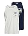 Produktbild JACK&JONES Herren Jjchill Pocket Sl 2Pk Mp Tanktop, Navy Blazer/Pack:W. Cloud Dancer, M (2er Pack)