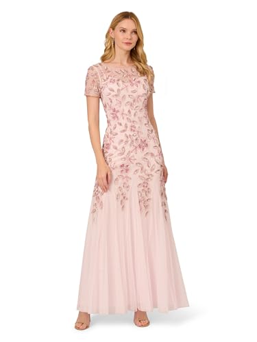 Adrianna Papell Women's Beaded Gown with Godets