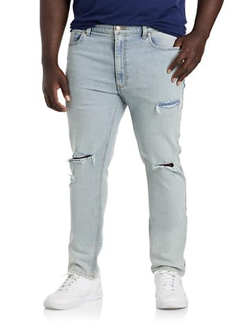 True Nation by DXL Men's Big and Tall Tapered-Fit Ultra Light Destructed Jeans