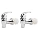 Push Style Spigots for Beverage Dispenser Carafes (2-Pack), Replacement Lever Pour Spouts for Beverage Dispenser, Chrome Design Lock Open Style