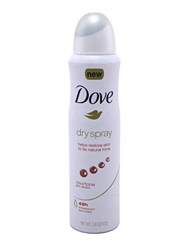 Dove Deodorant 3.8 Ounce Dry Spray Cleartone Anti-Perspirant (113ml) (6 Pack)