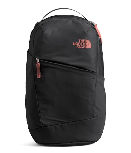 The North Face Women's Isabella 3.0 Backpack | Everyday Travel Bag with 16' Laptop Sleeve, Water-Repellent Finish, Women-Specific Fit, TNF Black Light Heather/Burnt Coral Metallic-NPF, One Size