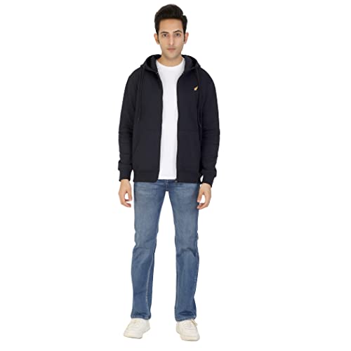 Image of D-GREEN Sweatshirt for Men Stylish Hoodie with Zipper and Full Sleeves Winter Wear