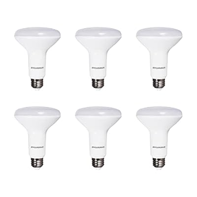 Sylvania Flood BR30 LED Light Bulb, 65W = 9W, Dimmable, 22 Year, 800 Lumens, 2700K, Soft White - 6 Pack (41259)