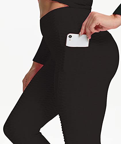 JGS1996 Scrunch Butt Lifting Leggings with Pockets for Women High Waist Peach Lift Compression Leggings Workout Yoga Pants