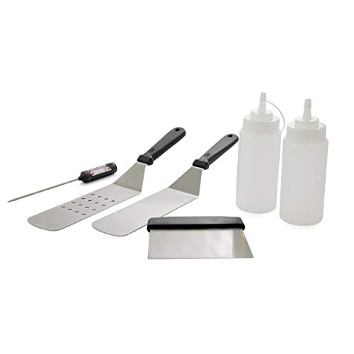 Yukon Glory 6 Piece Griddle Tool Kit, Stainless Steel Accessories For Your Griddle, Includes Spatulas, Spray Bottles, Thermometer, And Griddle Scraper #TOP1