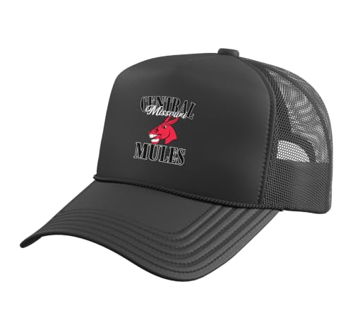 Central Missouri Mules UCM | Official NCAA Merch | LCUCM0004 Trucker Hat with Adjustable Mesh Back, Black