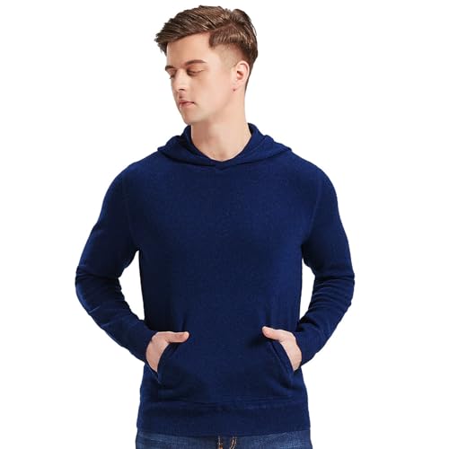GreenMount Men's Cashmere Hoodie Sweater - Long Sleeve Pullover With Pocket, 50% Recycled Cashmere Blend - View #2