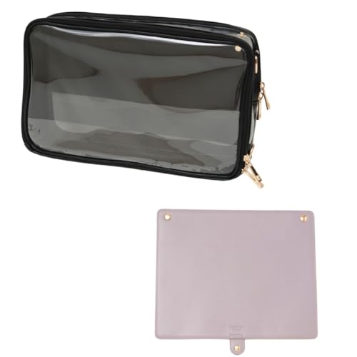 [東洋ケース] 推し入れ OSHiiRE ぬいぐるみ バッグ 33 × 20cm サイズ 痛バッグ 推し活 OSHI-3320 (本体：ブラック フラップ：パープル)（Amazon）