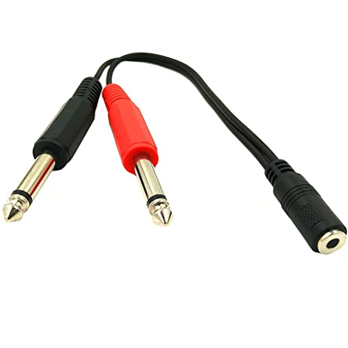 Cable splitter Y 3.5mm a 2x6.35mm Mono para altavoz miniatura 4