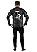 Fun Costumes Grease Adult T-Birds Embroidered Jacket Costume for Men, Black 50's Pleather Biker Jacket | Medium