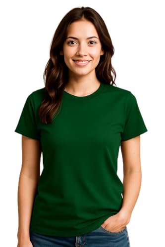Image of Women's Solid Round Neck Half Sleeves Polyester T-Shirts, Moisture Wicking t-Shirt (Pack of 1)