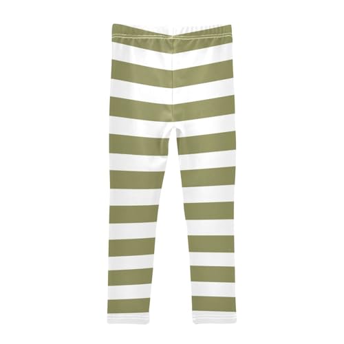 DOMIKING Olive Green Girl's Leggings Pants Kids' Yoga Pants Stretchy Dancing Bottoms 4 Years2