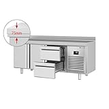 GGM Gastro | KTI206T2S1212 | Kühltisch Premium PLUS - 1960x600mm - mit 2 Türen & 2 Schubladen & mit Aufkantung