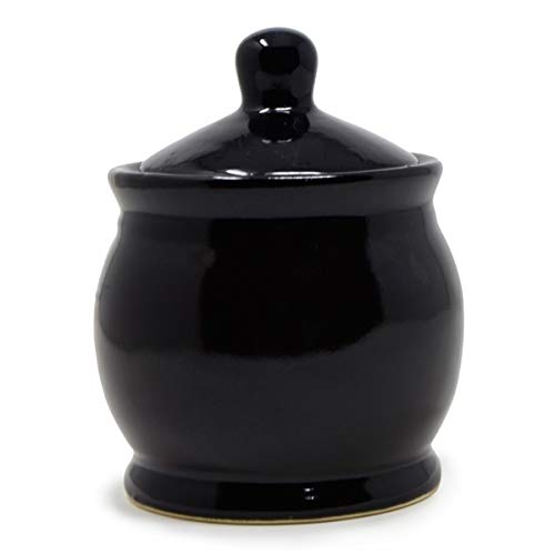 Image of The Himalayan Goods Company 300 ml Ceramic Kitchen Container with Lid Tea Coffee Sugar Spice Pickle Salt Pepper Jar (Black)