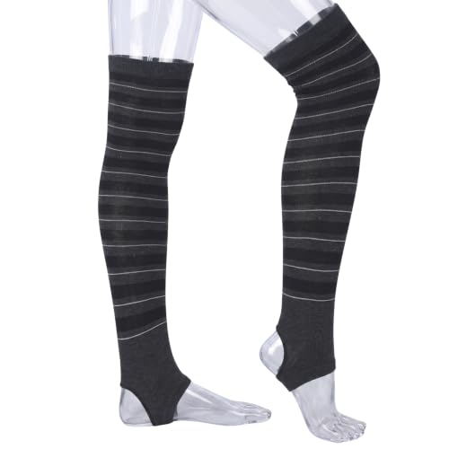 Image of Tipi Toe Women's Stirrup Yoga Socks, Lightweight Knee-High Leg Warmers, Open Heel Non-Slip Design. Ideal for Yoga & Dance