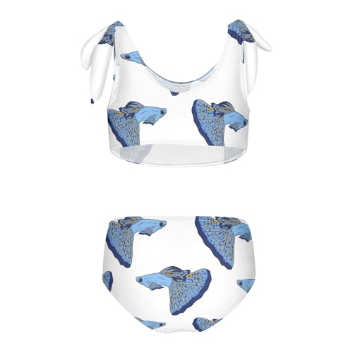 Girls Guppy Fish Pattern Swimsuit Two Pieces Bikini Set Bathing Suits Swimwear Crop Top Swimsuit Set2