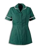  CARE SMART UNIFORM Tunique à col pour femme, vert bouteille, 36