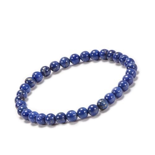 Aluckiss 6mm Lapis Lazuli Bracelet for Women Men Natural Round Beaded Stone Healing Stretch Bracelets Elastic Handmade Polished Gemstone Beads Bracelet