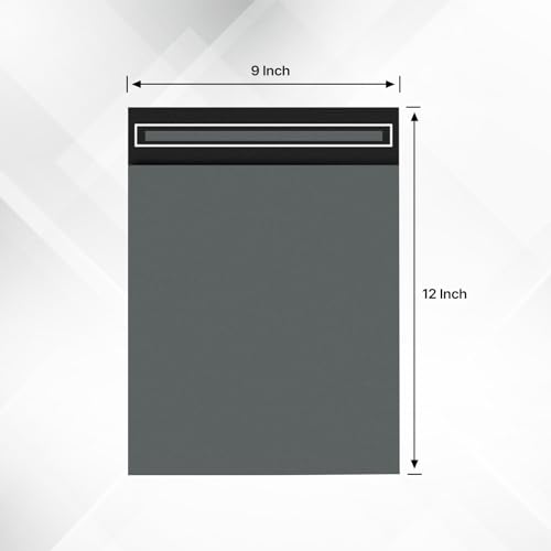 delka Versandtaschen, strapazierfähig, grau, Poly-Versandtaschen, reißfest, für Kleidung, Dokumente, stark selbstklebend, wasserdicht und leicht (9 x 12, 50 Stück)