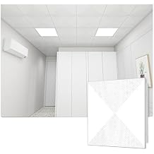 Smooth Ceiling Tiles, All-Aluminum Sheet, Installation Panels, Reusable Ceiling Panel, Decorative Ceiling Covering PanelsWhite-B,15pcs-60x60x0.06 cm