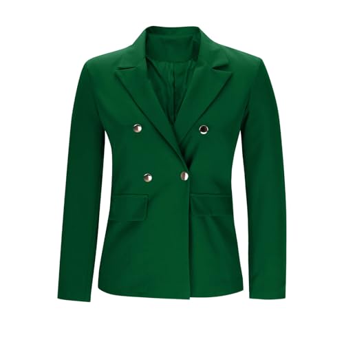 Women Blazer Jacket Casual Long Sleeve Button Lapel Open Front Work Office Suit 2025 Fall Pockets Dressy Outwear4