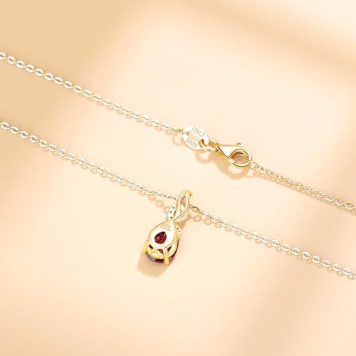 FANCIME 14K Solid Yellow Gold Teardrop Pendant with Diamond Birthstone Necklace Birthday Gifts for Mom Women, Sterling Silver Chain 16" + 2" Extender3