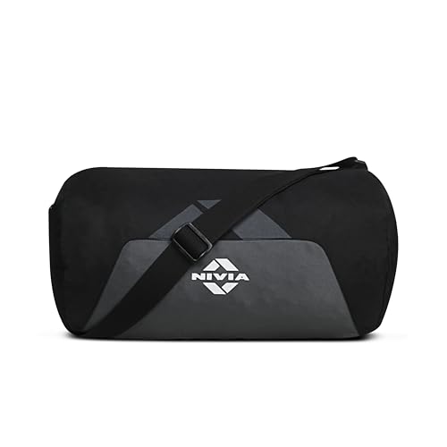 Image of Nivia Switch Duffle Bag 18.5L Polyester Gym Bag, Compact Sports Duffle for Men and Women, Lightweight Travel Training Bag, Gym Carry Bag (Black)