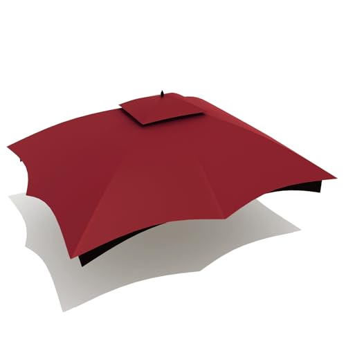 Wonwon Gazebo Replacement Canopy Top Cover 10X12 Double Tiered Canopy Roof for Lowe\'s Allen Roth Gazebo Model #GF-12S004BTO/GF-12S004B-1 (Burgundy)