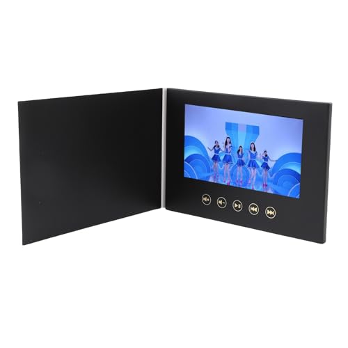 Luocute ビデオグリーティングカード、タイプCポートと1500mAhバッテリー付き7インチHDデジタルパンフレット、MP4 AVI MKV JPEG PNGをサポート、結婚式広告ビジネスイベント用