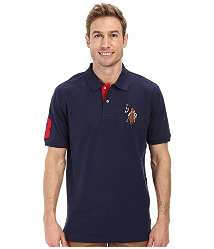 U.S. Polo Assn. Mens Multi Color Logo Solid Pique Polo Shirt product thumbnail 7