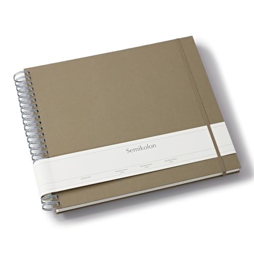 Semikolon 369974 Spiral Album Maxi Mucho - 34,5x30 cm - Fotoalbum, 90 Seiten cremeweiß, Fotobuch, fango beige