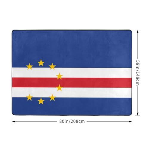 Tapis de salon imprimé drapeau Cap-Vert grand tapis de sol chambre
