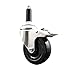 Service Caster Brand 4 Inch 316 Stainless Steel Light Duty Expanding Stem Caster Wheel Soft Rubber Wheel and 3/4? Stem ? 200lbs./Caster ? Swivel Caster with Total Locking Brake