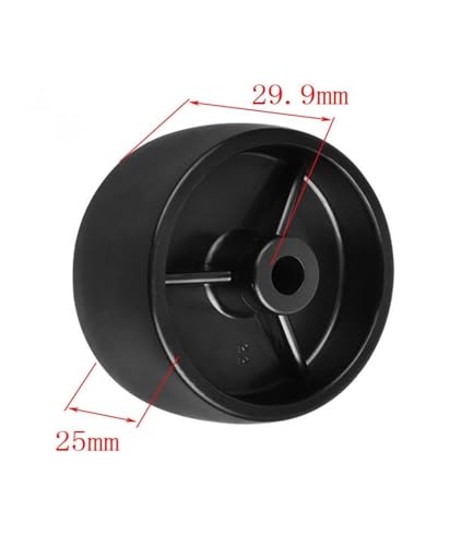 Roulettes PP noir 2,5 pouces avec trou de 8mm pour meuble domestique | Lot de 4 - 5