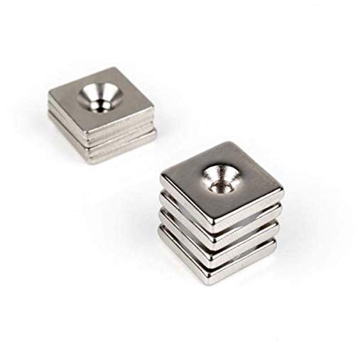 Kit de fijación de pesca magnética, 6 objetivos cuadrados de 20 x 20 mm con tornillos, potencia de puntería 5,5 kg