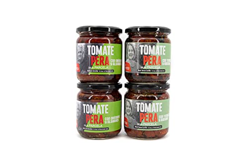 Surtido Tomate Pera En AOVE (4 pack),Origen Andalucía (Costa Tropical), Comprar Conservas, Hechas Con Productos Frescos De La Huerta, Producto de Cooperativa Granada La Palma