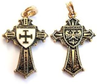 TEUTONIA 24ct Altgermanisches-Kreuz, 34 x 50 mm, 24 Karat vergoldet, beidseitiges Design
