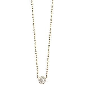 Les Plaisirs de Stella Halskette aus vergoldet und Zirkonia Kette mit Anhänger fester: rund, Kreis mit Strass, Brillanten weiß - Schmuck Damen Les Plaisirs de Stella Halskette aus vergoldet und Zirkonia Kette mit Anhänger fester: rund, Kreis mit Strass, Brillanten weiß - Schmuck Damen