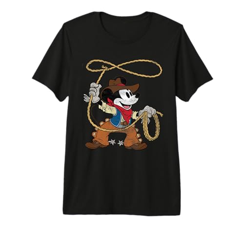 Disney Mickey Mouse Cowboy Costume Western Vintage Look Premium Tri-Blend T-Shirt