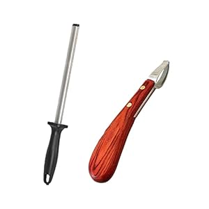 2pcs Hoof Knife Sharpener, Horse Oval Hoof Knife Farrier Hoof Loop Knife Farrier tool Honing Rod Hoof Trimming KnifeKeep Hoof Knives Cutting Instruments Sharp Tools for Cutting Donkeys Cows Hooves