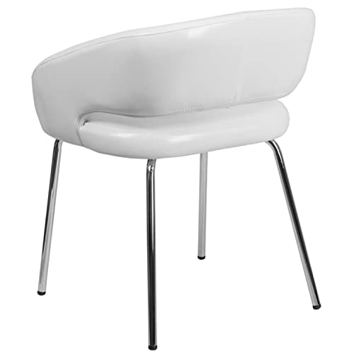 Flash Furniture Fusion Series Contemporary White Leathersoft Side Reception Chair, 28.75 X 23.5 X 21.75 #TOP3