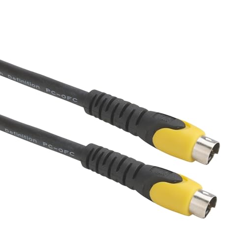 Image of MX 4-Pin Mini DIN S-Video Cable - 1.5m (4.9 ft) Male-to-Male, Gold-Plated Connector for Home Theater, DVD, TV, VCR, DVR, and PVR Systems