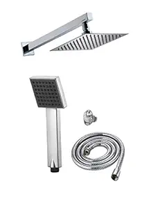 ANMEX 8x8 Ultra Slim Rain Shower Head with 15inch Arm Plus (9