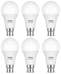 Vanke Bayonet Light Bulb 60w Equivalent, Cool White 6000K, 9w Energy Saver Bulb, 806 Lumen B22 LED Bulbs, Non-Dimmable, Pack of 6